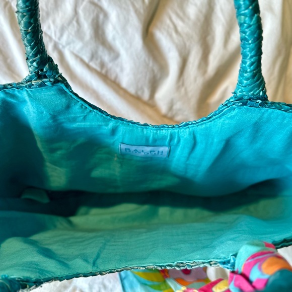 Straw summer bag by Ralph Lauren, with decorative tie. Smoke free home. EUC - Picture 4 of 5
